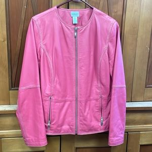 Genuine leather Chico’s jacket